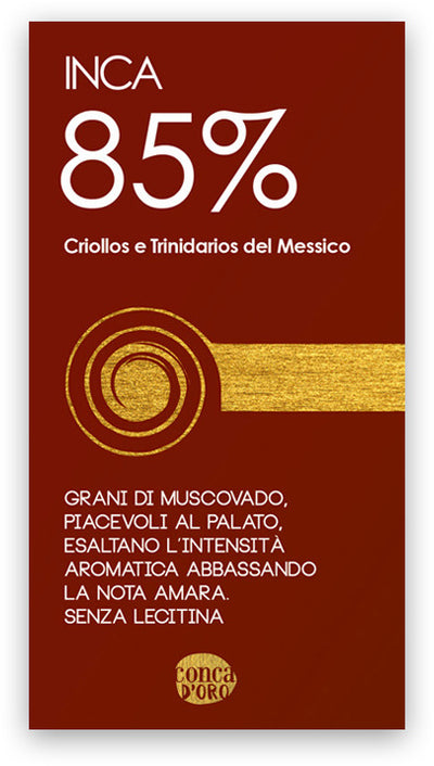 Tavoletta Di Cioccolato Inca Cacao 85% 100gr. Cioccolato Criollos E Trinidarios Del Messico Puro Senza Lecitina Alimentari e cura della casa/Snack dolci e salati/Cioccolata/Barrette/Tavolette Conca d’Oro - Campiglia Marittima, Commerciovirtuoso.it