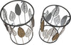 Tavolinetti-coppia-in-metallo-e-legno-con-foglie-ripiano-in-vetro-per-interni-set-da-2