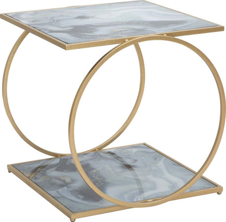 Tavolinetto-struttura-in-metallo-color-oro-e-ripiani-in-vetro-marmo-per-interni
