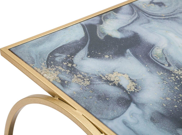 Tavolinetto-struttura-in-metallo-color-oro-e-ripiani-in-vetro-marmo-per-interni