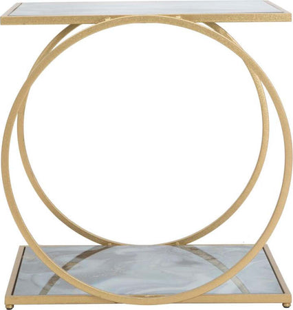Tavolinetto-struttura-in-metallo-color-oro-e-ripiani-in-vetro-marmo-per-interni