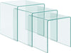 Tavolini fissi, in vetro trasparente, per arredamento interni kit da 3 Casa e cucina/Arredamento/Studio/Mobiletti e credenze/Credenze Decor Space - Altamura, Commerciovirtuoso.it