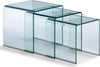 Tavolini fissi, in vetro trasparente, per arredamento interni kit da 3 Casa e cucina/Arredamento/Studio/Mobiletti e credenze/Credenze Decor Space - Altamura, Commerciovirtuoso.it