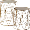 Tavolini oro rotondi in vetro e metallo per arredamento set 2 pezzi Casa e cucina/Arredamento/Soggiorno/Tavoli e tavolini/Console e tavoli da divano Decor Space - Altamura, Commerciovirtuoso.it