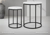 Set 2 Tavolini da salotto moderno in metallo con piano effetto marmo