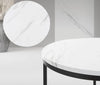 Set 2 Tavolini da salotto moderno in metallo con piano effetto marmo