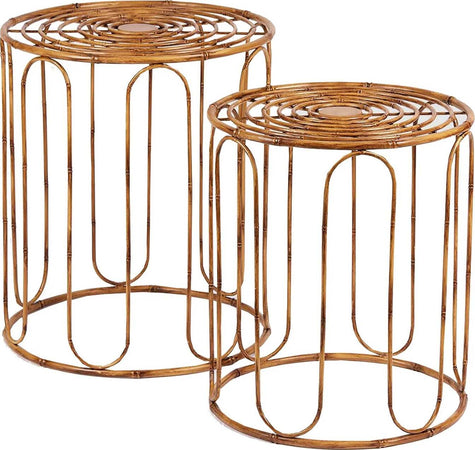 Tavolini Rotondi in Metallo Color Naturale per Arredamento Set 2 Pezzi Casa e cucina/Arredamento/Soggiorno/Tavoli e tavolini/Console e tavoli da divano Decor Space - Altamura, Commerciovirtuoso.it