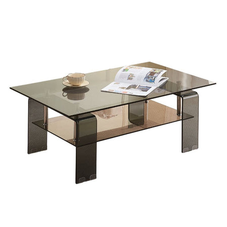 Tavolino Crystal in vetro temperato colore nero fumè 100x60x39 cm.