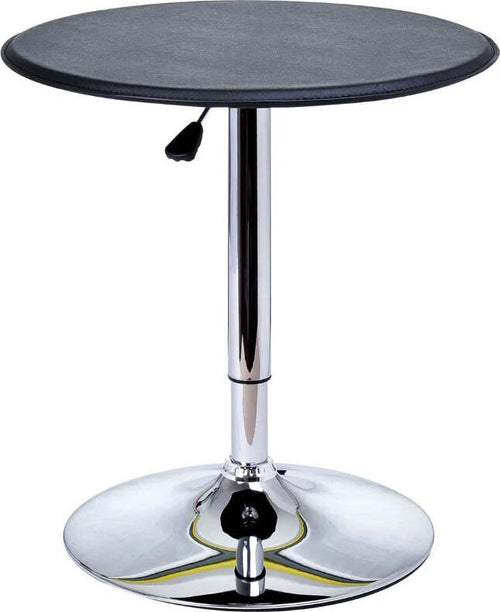 Tavolino-da-Bar-Cromato,-Tavolo-Rotondo-Regolabile-in-Altezza-con-Sistema-Lift-Up,-Piano-Rotondo-Girevole-360°-Φ63x67-93cm-JK902-0071LK9