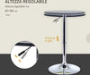Tavolino-da-Bar-Cromato,-Tavolo-Rotondo-Regolabile-in-Altezza-con-Sistema-Lift-Up,-Piano-Rotondo-Girevole-360°-Φ63x67-93cm-JK902-0071LK9