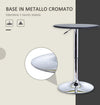 Tavolino-da-Bar-Cromato,-Tavolo-Rotondo-Regolabile-in-Altezza-con-Sistema-Lift-Up,-Piano-Rotondo-Girevole-360°-Φ63x67-93cm-JK902-0071LK9