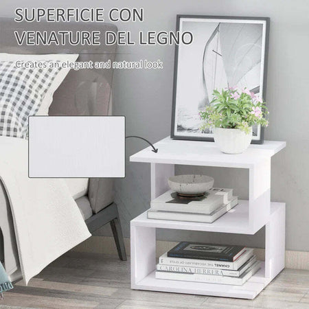 Tavolino-da-Caffè-2-Ripiani-Aperti-Design-Moderno-Salotto-Soggiorno-Legno-40x40x43cm-Bianco-HY6833-619WTHY6