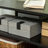 Tavolino-da-Caffè-Asimmetrico-in-Legno-con-Ripiani-e-Piedini-Regolabili,-60x60x45cm,-Nero-GY4839-248BKGY4