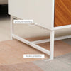 Tavolino-da-Caffè-con-2-Cassetti-e-Vano-Aperto-in-Legno-e-Metallo,-100x50x40cm,-Bianco-e-Marrone-ST4839-251ST4