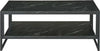 Tavolino-da-Caffè-Nero-Effetto-Marmo-con-Ripiano-Inferiore,-per-Soggiorno-o-Ufficio,-106x50x45cm-FT2833-821BK