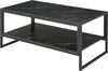 Tavolino-da-Caffè-Nero-Effetto-Marmo-con-Ripiano-Inferiore,-per-Soggiorno-o-Ufficio,-106x50x45cm-FT2833-821BK