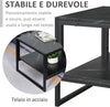 Tavolino-da-Caffè-Nero-Effetto-Marmo-con-Ripiano-Inferiore,-per-Soggiorno-o-Ufficio,-106x50x45cm-FT2833-821BK