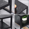 Tavolino-da-Caffè-Nero-Effetto-Marmo-con-Ripiano-Inferiore,-per-Soggiorno-o-Ufficio,-106x50x45cm-FT2833-821BK
