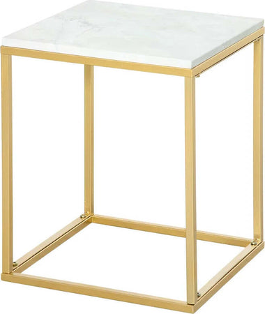 Tavolino-da-Caffè-per-Casa-e-Giardino-in-Metallo-con-Effetto-Marmo,-40x40x50cm,-Oro-PF584B-834GDPF5