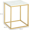 Tavolino-da-Caffè-per-Casa-e-Giardino-in-Metallo-con-Effetto-Marmo,-40x40x50cm,-Oro-PF584B-834GDPF5