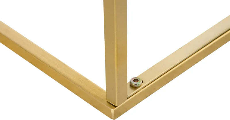 Tavolino-da-Caffè-per-Casa-e-Giardino-in-Metallo-con-Effetto-Marmo,-40x40x50cm,-Oro-PF584B-834GDPF5