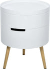 Tavolino-da-Caffè-Rotondo,-3-Elementi-con-Apertura-a-Rotazione,-Vassoio-Rimovibile,-in-Legno-Bianco,-Φ38-x-48.3cm-VT9833-874VT9