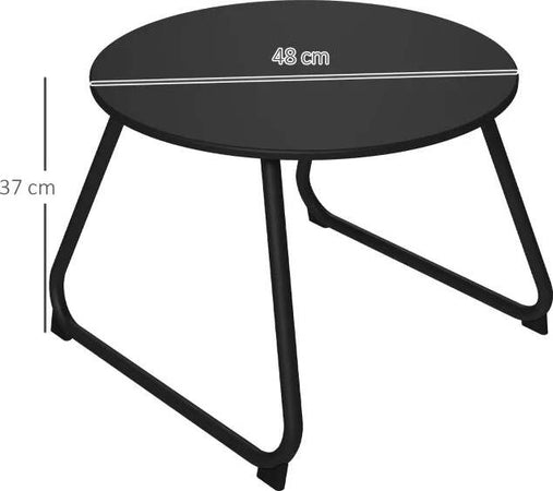 Tavolino-da-Esterni-Ø48x37-cm-in-Metallo-Nero-con-Piedini-Regolabili-KJ684G-311V00BKKJ6