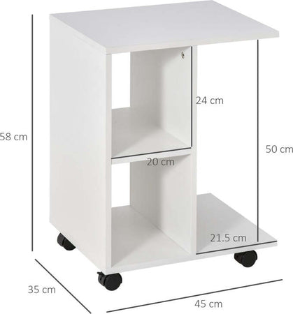 Tavolino-da-Salotto-bar-divano-caffè-basso-alto-contenitore-ruote-legno-moderno-soggiorno-con-2-Ripiani-Aperti-e-4-Ruote-Girevoli,-in-legno-,-45x35x58cm,-Bianco-F833-779WTA