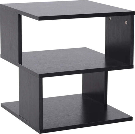 Tavolino-da-Salotto-Basso-a-3-Ripiani,-Tavolino-da-Caffè-in-Legno,-Arredamento-Moderno-Salvaspazio,-Nero,-40x40x43cm-KJ5833-619BKKJ5