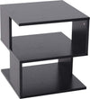 Tavolino-da-Salotto-Basso-a-3-Ripiani,-Tavolino-da-Caffè-in-Legno,-Arredamento-Moderno-Salvaspazio,-Nero,-40x40x43cm-KJ5833-619BKKJ5