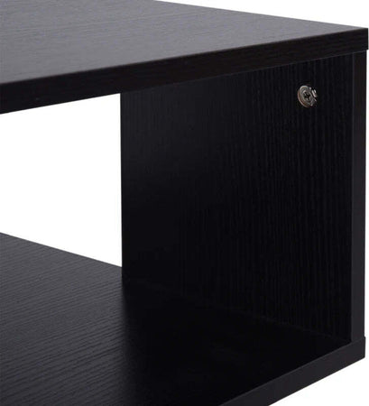 Tavolino-da-Salotto-Basso-a-3-Ripiani,-Tavolino-da-Caffè-in-Legno,-Arredamento-Moderno-Salvaspazio,-Nero,-40x40x43cm-KJ5833-619BKKJ5
