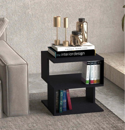 Tavolino-da-Salotto-Basso-a-3-Ripiani,-Tavolino-da-Caffè-in-Legno,-Arredamento-Moderno-Salvaspazio,-Nero,-40x40x43cm-KJ5833-619BKKJ5