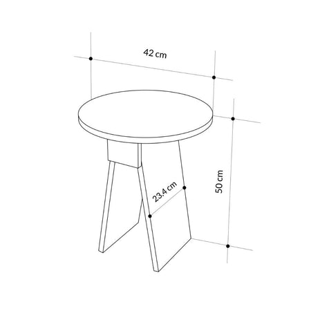 Tavolino da salotto Chen H 50x42x23.4 cm. colore carrara effetto marmo