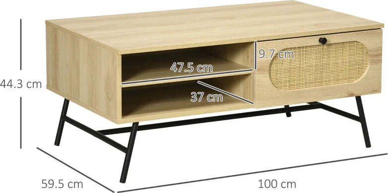 Tavolino-da-salotto-con-Cassetto-e-Gambe-in-Metallo-Stile-Boho,-100x59.5x44.3cm,-Naturale-HQ5839-692V00NDHQ5
