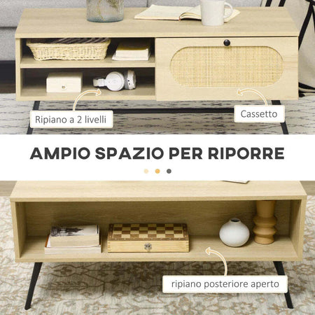 Tavolino-da-salotto-con-Cassetto-e-Gambe-in-Metallo-Stile-Boho,-100x59.5x44.3cm,-Naturale-HQ5839-692V00NDHQ5
