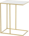 Tavolino-da-Salotto-con-Piano-Effetto-Marmo-e-Base-in-Metallo,-48x30.5x61cm,-Bianco-e-Oro-KJ884B-831KJ8