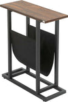 Tavolino-da-Salotto-in-Truciolato-e-Acciaio-con-Borsa-Portaoggetti-in-Tessuto-Oxford,-49x19x55-cm,-Marrone-e-Nero-JE6839-609V00DRJE6