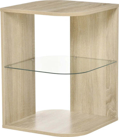 Tavolino-da-Salotto-Moderno-e-Multiuso-in-Legno-e-Vetro-per-Soggiorno-o-Camera,-40x40x56cm-BG7839-120NDBG7