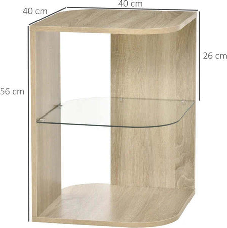 Tavolino-da-Salotto-Moderno-e-Multiuso-in-Legno-e-Vetro-per-Soggiorno-o-Camera,-40x40x56cm-BG7839-120NDBG7