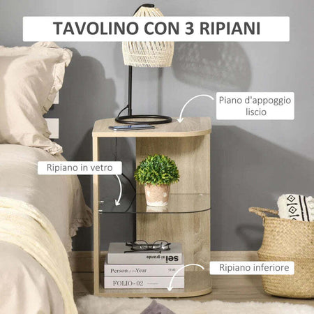 Tavolino-da-Salotto-Moderno-e-Multiuso-in-Legno-e-Vetro-per-Soggiorno-o-Camera,-40x40x56cm-BG7839-120NDBG7