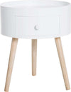 Tavolino-da-Salotto-Moderno-in-Legno,-Tavolino-Rotondo-con-Cassetto,-Tavolino-da-Caffè-per-Soggiorno-e-Camera,-Bianco-FD6833-363FD6