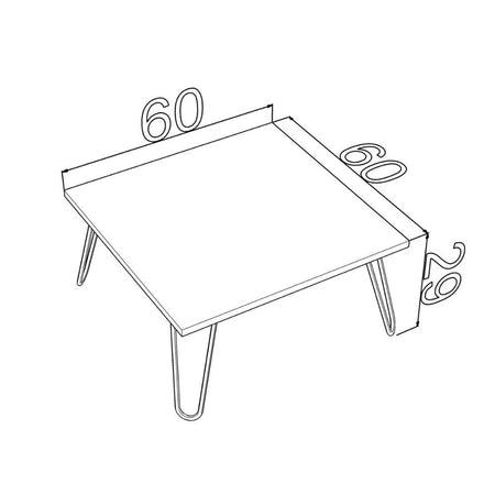 Tavolino da salotto quadrato bianco Illia 60x60 MT190403