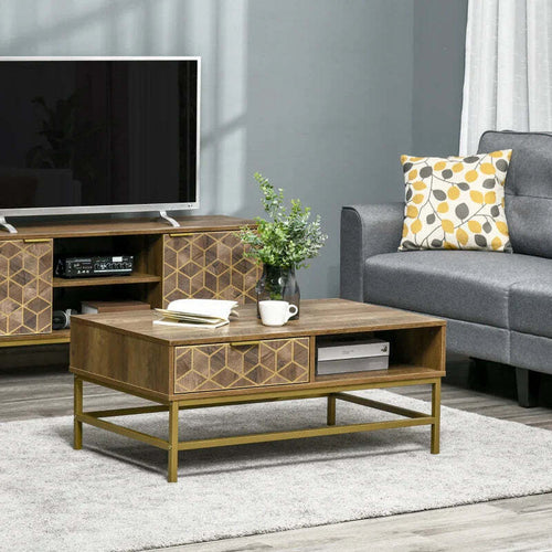 Tavolino-da-Salotto-Rettangolare-con-Cassetto-e-2-Ripiani-Aperti,-100x59x42.8cm-KW4839-368KW4