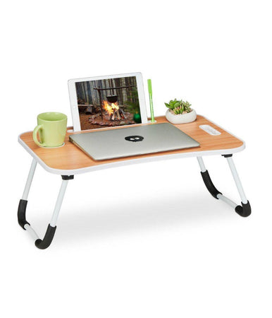 Tavolino Pieghevole Legno Supporto Computer Portatile Laptop Salvaspazio Casa