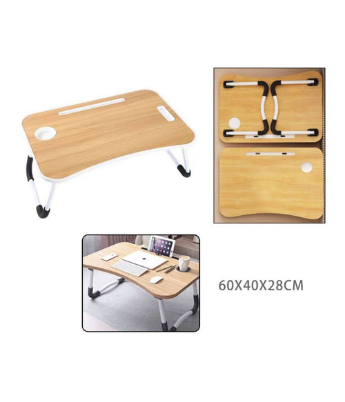 Tavolino Pieghevole Legno Supporto Computer Portatile Laptop Salvaspazio Casa