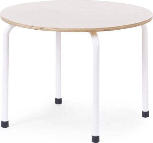 Tavolino-Tondo-Childhome-Metallo/Legno-Bianco/Naturale
