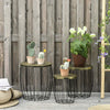 Tavolino,Set-da-Giardino-Esterno,-3-Tavolini-da-Balcone-Impilabili,-Arredamento-da-Giardino-Stile-Industriale-in-Metallo-Nero-JH384B-488JH3