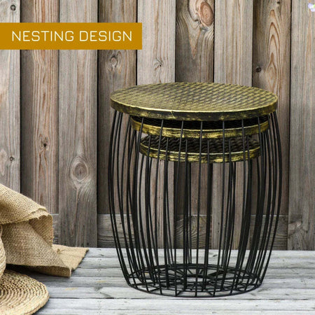 Tavolino,Set-da-Giardino-Esterno,-3-Tavolini-da-Balcone-Impilabili,-Arredamento-da-Giardino-Stile-Industriale-in-Metallo-Nero-JH384B-488JH3