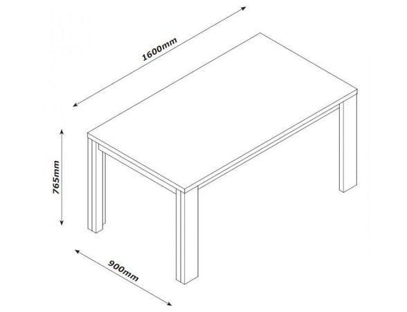 Tavolo moderno in legno "Vittoria" per interno arredamento cucina e soggiorno 160 x 90 cm