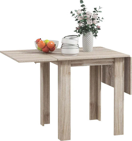 Tavolo-a-Ribalta-per-4-Persone-max-Impermeabile-e-Antigraffio,-in-Truciolato,-140x70x75-cm,-color-Rovere-WT883A-110V80AKWT8